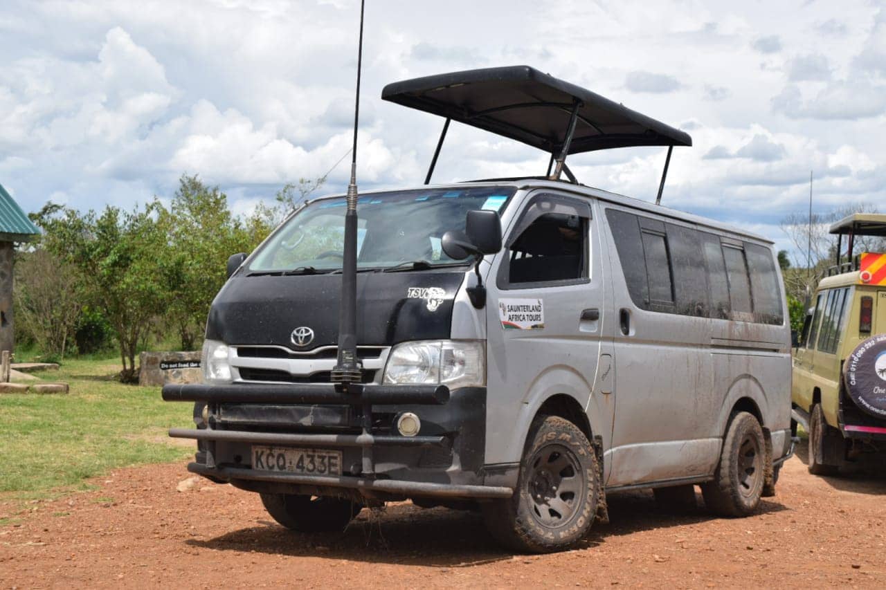 one of our open roof safari van